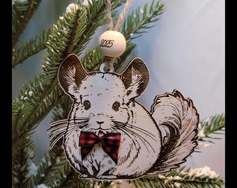 Chinchilla Ornament - Personalized - Add Your Pet's Name - Chinchilla Gift