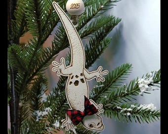 Gold Dust Day Gecko Ornament - Personalized - Add Your Pet's Name - Lizard - Reptile