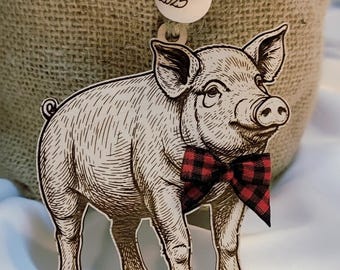 Pig Ornament - Personalized - Add Your Pet's Name - Pig Ornament