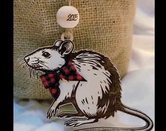 Rat Ornament - Personalized - Add Your Pet's Name - Rat Rodent Gift