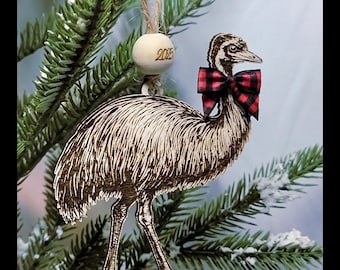 Emu Ornament - Personalized - Add Your Pet's Name - Bird Ornament