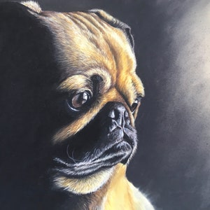 Pug print, pug giclee print, pug artwork, put wallart, pug picture, pug lover gift, pug lovers, pug lover ideas, pug drawing