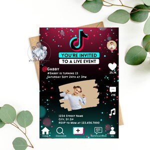 Invito di compleanno musicale modificabile, festa musicale, tema festa per ragazze musicali, download digitale