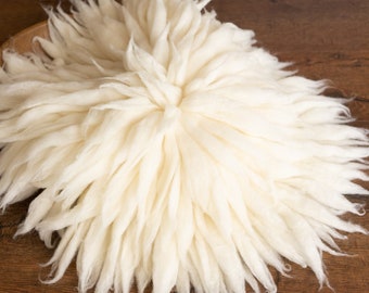 Manta de lana merino para recién nacidos, manta de fieltro de lana rizada para recién nacidos, capas de merino para recién nacidos, accesorios de fotografía para recién nacidos, accesorios fotográficos con capas de lana merino rizada