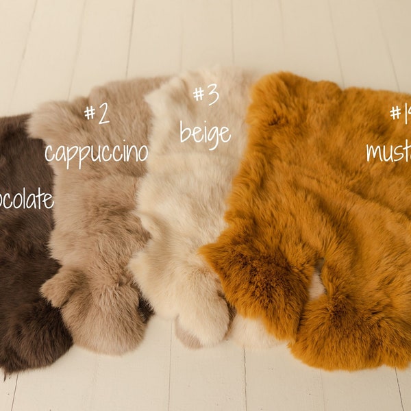 Natural Dyed Fur, Newborn rabbit fur, Newborn Fur Props, Newborn Photo Props, Fur Layer, Newborn Photography Props, Newborn posing props