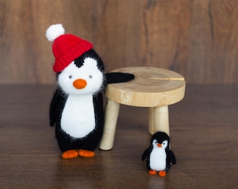 Baby Penguin Knitted Toys, Newborn Penguin Photo Props, Penguin Newborn Photography props, Newborn Penguin Toys, Newborn Coming Home Outfit