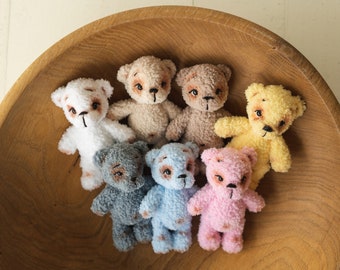 Giocattoli morbidi lavorati a maglia per neonati, orsacchiotti di peluche per neonati, giocattoli lavorati a maglia per neonati, accessori per la fotografia neonatale, orsacchiotti di peluche per neonati