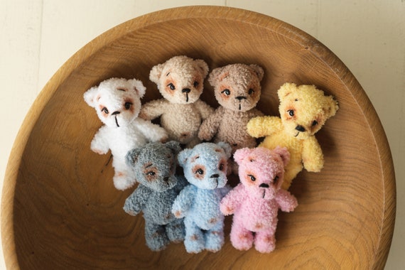 Juguetes de punto esponjosos para bebés para fotografía de recién nacidos,  juguete de oso de peluche