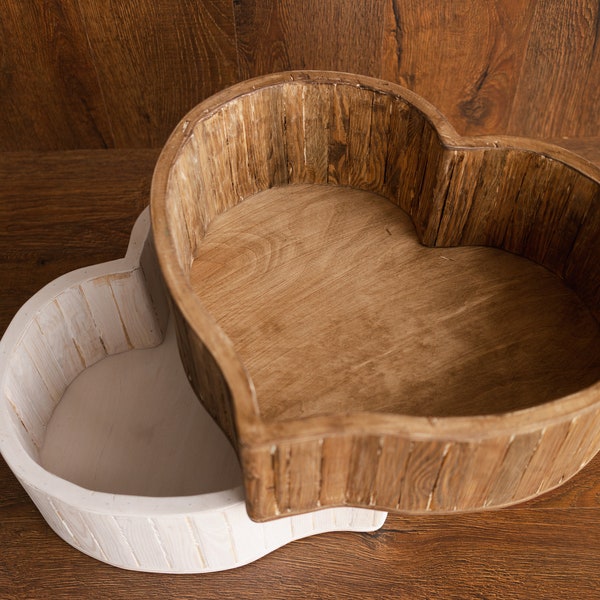 Newborn Wood Heart Bowl,Newborn Heart Shaped Bowl,Wood Found Sitter Posing Bowl,Newborn Wood Bowl,Newborn Basket,Newborn photography props