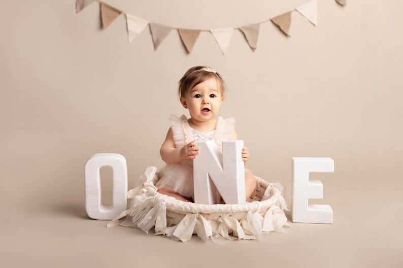 Wooden ONE Sign for First Birthday Decor,1st Birthday One Sign Party Decor for Baby Toddler Birthday,ONE Photo Prop,Personalized Wood Sign image 3