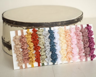 Baby Girl Headband Bows Newborn Photography Prop, Chiffon Multi Bow Tieback, Newborn Photo Outfit Accessory, Girl Baby Shower Gift Headband