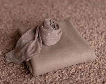 Mulberry Newborn Photography Props Set, Newborn Posing Fabric Backdrop, Newborn Fabric Photo Prop, Newborn Faux Fur Lamb Layer, Newborn Wrap