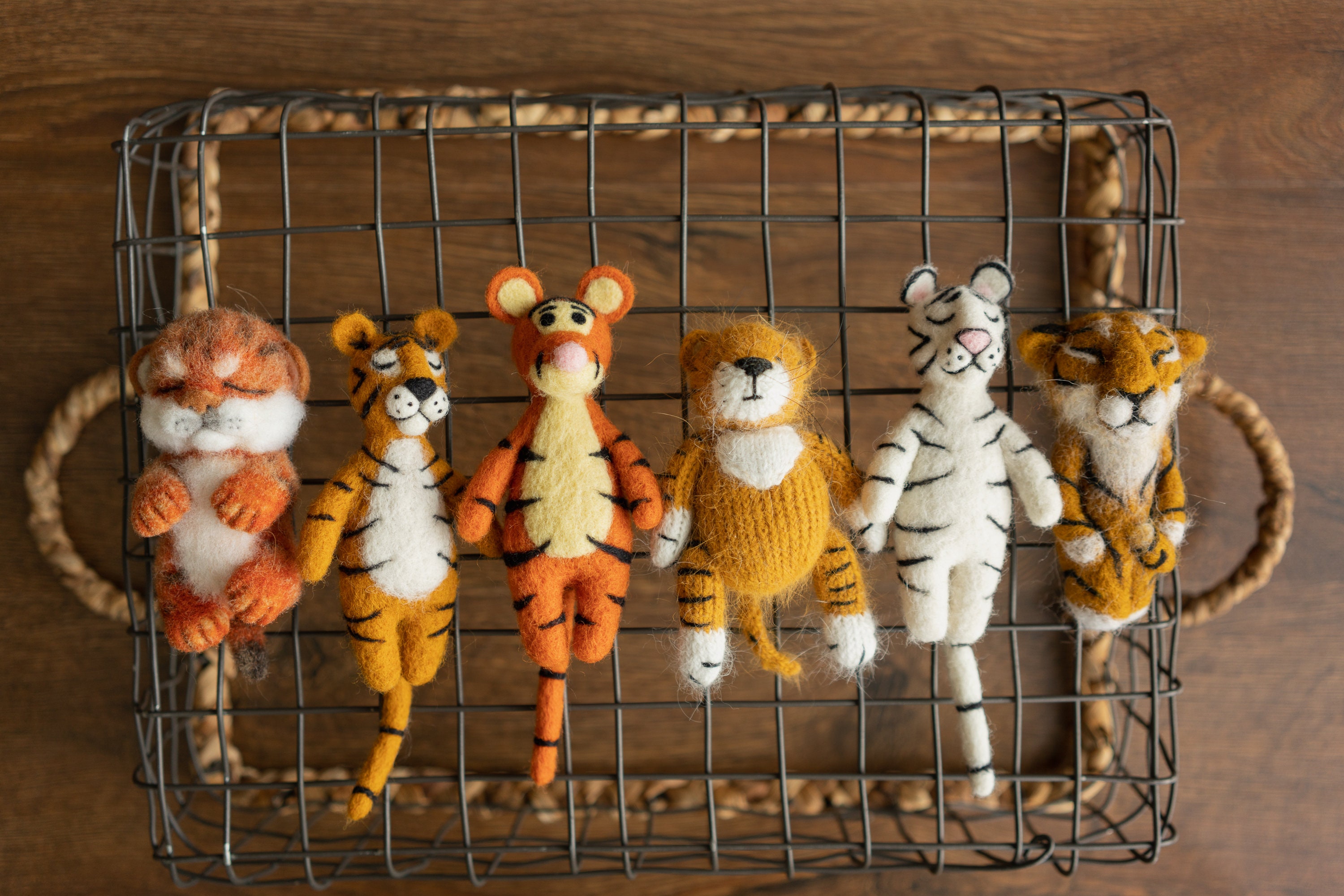 Tiger Newborn Felted Animal Toy for Photography Newborn Felted