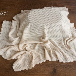 Natural Newborn Crochet Romper and Bonnet Set, Newborn Knitted Outfit, Newborn Knitted Blanket, Newborn Photography props, Baby Girl Romper Blanket