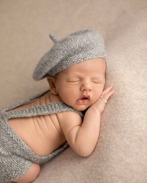 Béret Français Pour Enfant - Bonnet Tricoté Avec Fleurs, Doux Et Chaud, Taille Unique 3-48 Mois, Parfait Automne-hiver