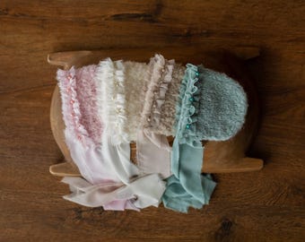 Gorro de punto para niña recién nacida, regalo para baby shower, accesorios de fotografía para recién nacidas, gorro de punto para niña recién nacida