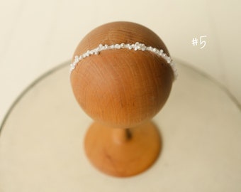Pearl Beaded Newborn Headband for Photography Props, Baby Pearl Headband Girl, Newborn Tieback, Baby Girl Photo Props, Baby Shower Gift Girl