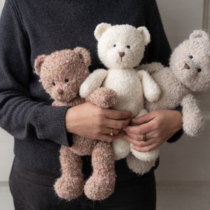 Boucle gestricktes Teddybär-Spielzeug für Neugeborenen Fotografie Prop, Neugeborenes gestricktes Teddybär-Spielzeug, großes Teddybär-Spielzeug für Baby, Neugeborene Bären-Requisiten