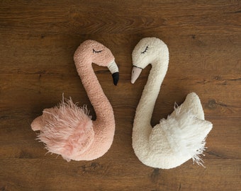 Newborn Flamingo Posing Toy, Newborn Animal Posing Pillow for Newborn Photography props, Newborn Stuffed Animal Pillow, White Swan Pillow