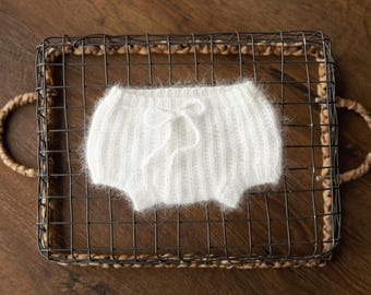Angora Wool Baby Knitted Bloomers for Newborn Photography Prop, Newborn Diaper Cover Photo Props, Newborn Knit Outfit, Newborn Photo Outfit