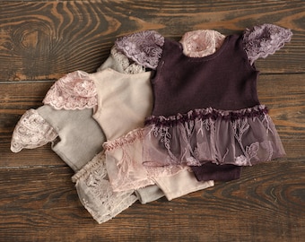 Newborn Romper for Girl, Girl Newborn Photography Props, Newborn Girl Romper, Newborn Coming Home Outfit for Girl, Rustic Baby Girl Romper