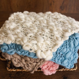 Noworodek Merino Wool Chunky Blanket, Noworodek Dzianinowy Kocyk, Kocyk z wełny Merino dla niemowląt, Rekwizyty do fotografii noworodkowej, Noworodek Plecionka Kocyk Wełniany