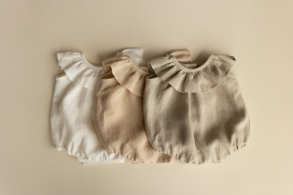 Baby Girl Linen Romper Baby Linen Outfit for Girl Girl Linen Boho Dress Newborn Girl Coming Home Outfit Newborn Photography Outfit Girl Etsy