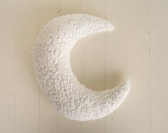 Removable Newborn Moon Pillow Props for Newborn Photography, Newborn Photography Moon Prop Set, Newborn Posing Pillow, Curly Faux Fur Fabric