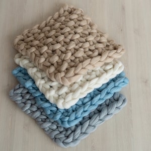 Neugeborenen Merino Wolldecke, Neugeborenen Zopfdecke, Neue Baby Strickdecke, Neugeborenen Fotografie Requisiten, Korbstuffer Beulen Decke