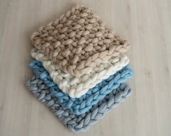 Newborn Merino Wool Blanket, Newborn Braid Blanket, New Baby Knitted Blanket, Newborn Photography Props, Newborn Basket Stuffer Bump Blanket