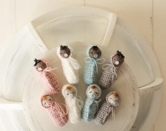 Newborn Baby Doll Toy, Newborn Photography Props, Newborn Knitted Toy, Small Knitted Doll Girl, Newborn Girl Small Doll Toy, Babyshower gift