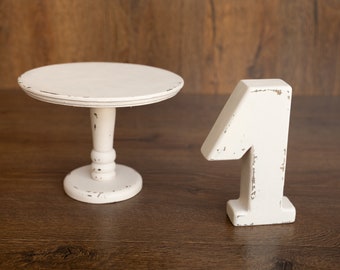 Wooden Cake Stand for Cake Smash Photography, Rustic Wedding Cake Stand, Baby Shower and Birthday Decor, Newborn Photography Props
