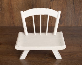 Pasgeboren houten stoel, rustieke houten rekwisieten, pasgeboren foto rekwisieten, pasgeboren fotografie prop, echt hout pasgeboren stoel, pasgeboren houten stoel, vintage stoel