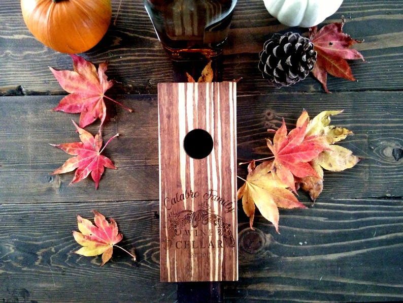 Custom handmade for family weddings Christmas birthdays Family name wine cellar rustic floating whiskey wine rack bottle holder