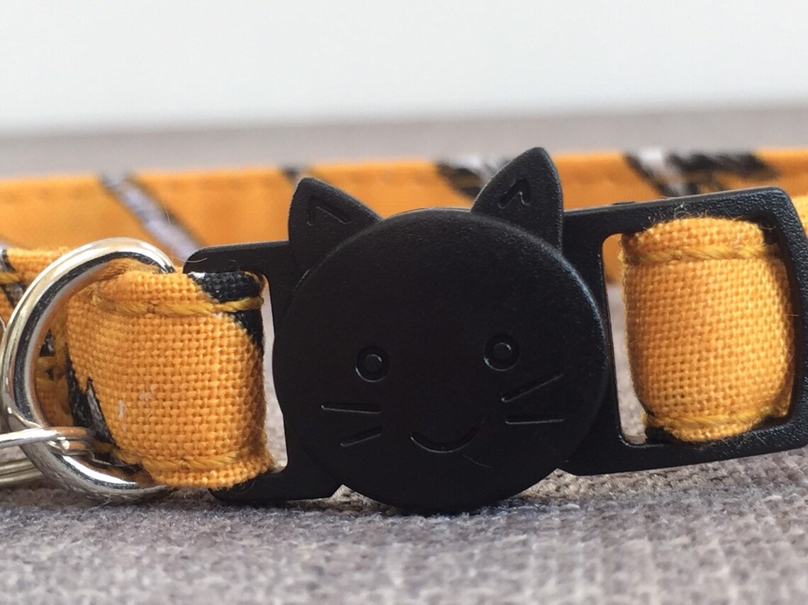 Boys Cat Collar Black Cat Collar Kitten Collar Mustard Etsy