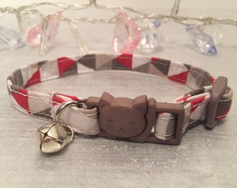 Geometric Cat Collar | Soft Kitten Collar with Safety Clasp
