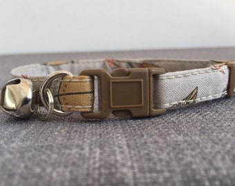 Native Indian feather Cat or kitten Collar | Adjustable Safety Collar with Bell | reflective option