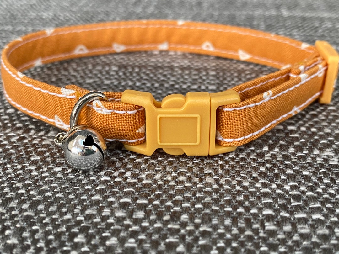 Gold Collar Orange Cat Collar Girl Cat Collar Kitten Etsy