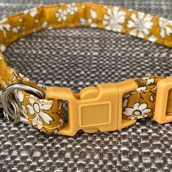 Girl Cat Collar | Ombré Collar | Kitten Collar | Floral Collar | Mustard Collar | Designer Fabric | Liberty of London | Adjustable Collar