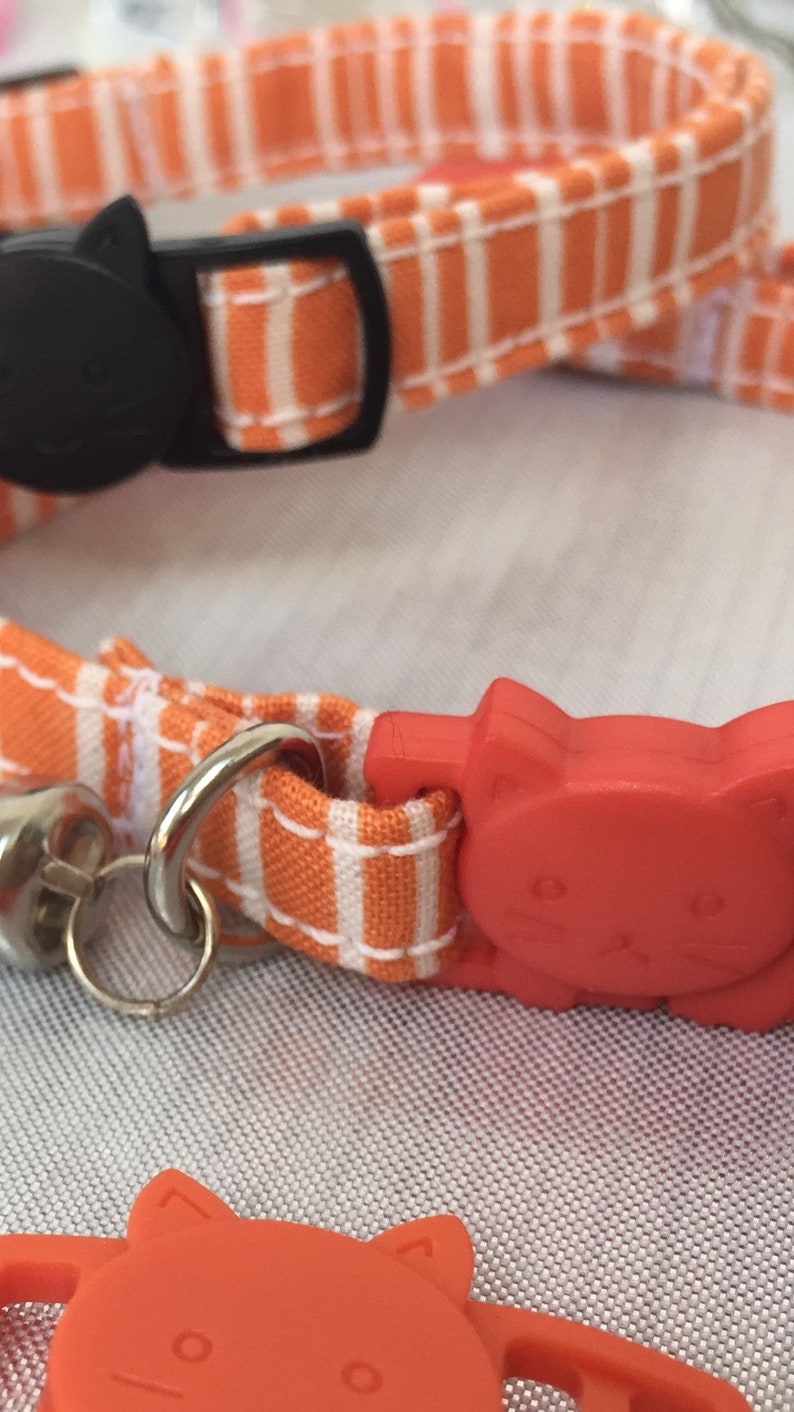 Cat Collar Kitten Collar Orange Collar Black Cat Collar Etsy