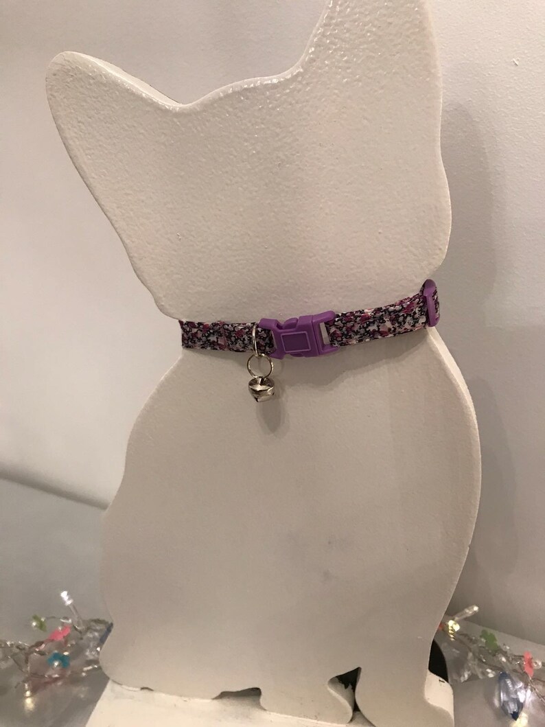 Girl Cat Collar Kitten Collar Purple Flowery Collar Etsy Italia