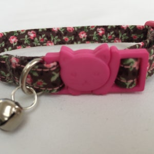 Cat Collar | Girl Cat Collar | Kitten Collar | Safety Collar | Cat ID Collar | Black Cat Collar | Boy Cat Collar | Floral Collar