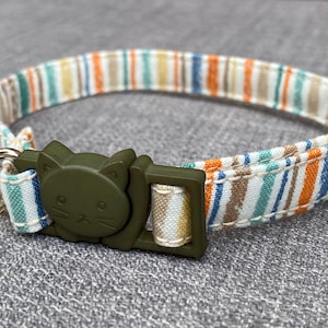 Stripey Cat Collar | Cat Collar | Girl Cat Collar | Kitten Collar | Safety Collar | Cat ID Collar | Bright Cat Collar | Boy Cat Collar |