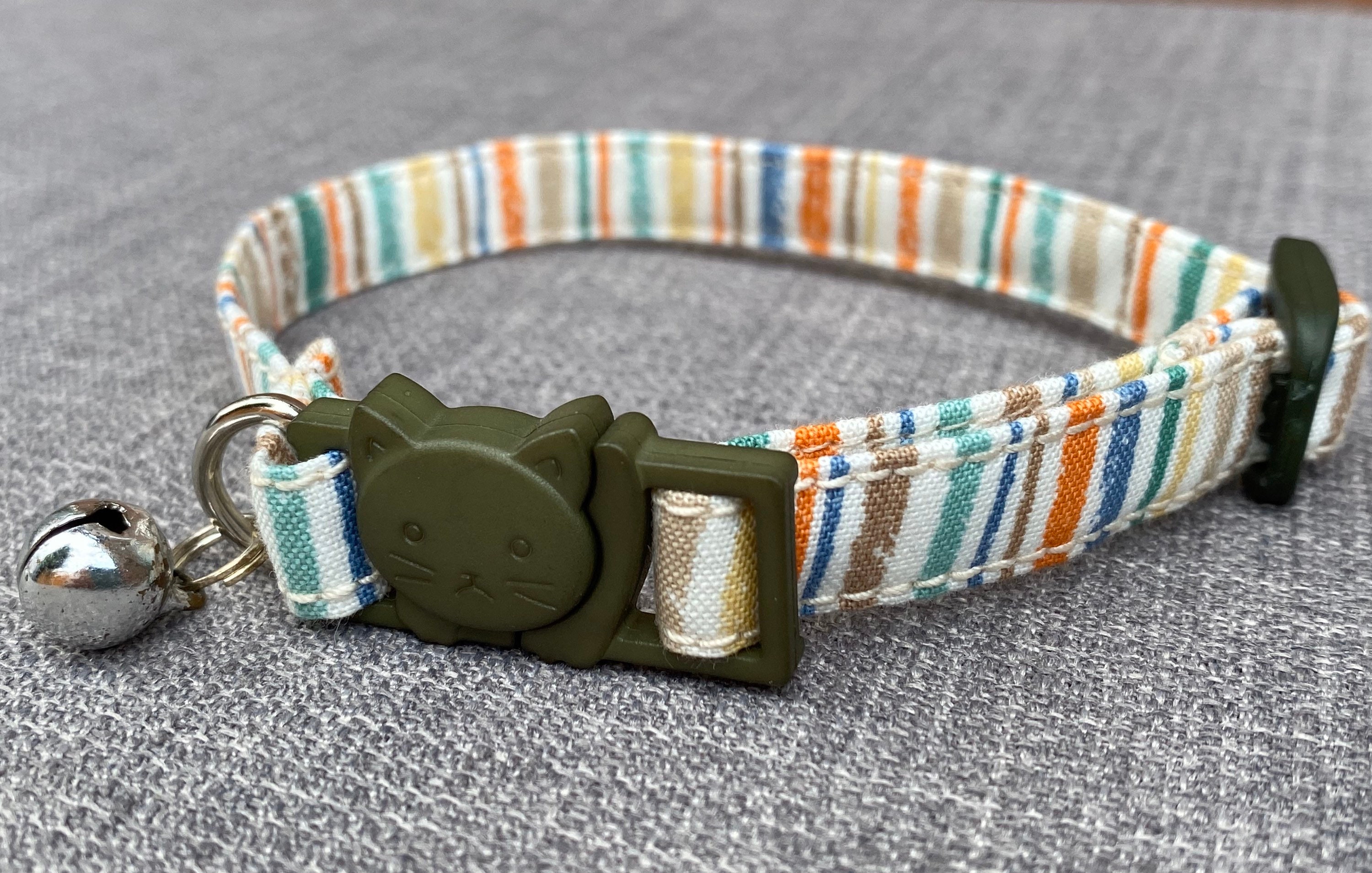 Stripey Cat Collar Cat Collar Girl Cat Collar Kitten Etsy