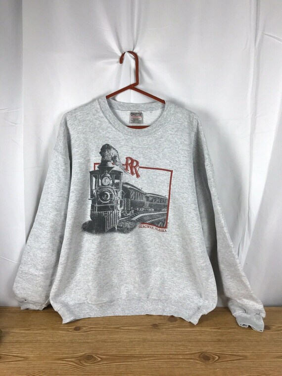 Vintage Oneita Power Sweats Skagway Alaska Train S