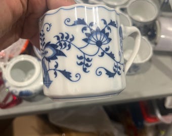 Vintage Blue Danube Japan Cup | Blue Onion Porcelain Handled Cup | Blue & White Floral China