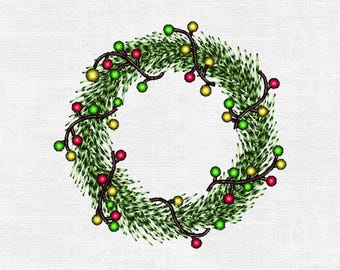 Christmas Wreath Embroidery Design (Digital Download)