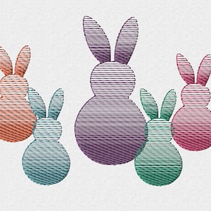 Easter Bunny Family Embroidery Design (Digital Download)