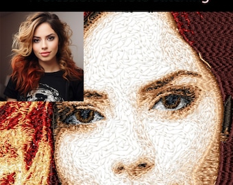Custom Embroidery Portrait from Photo - Personalized Digitized File for Machine Embroidery