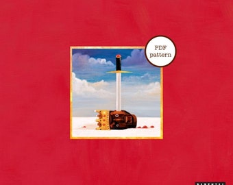 Kanye West Cross Stitch Pattern My Beautiful Dark Twisted Fantasy Album Cover Art PDF Download